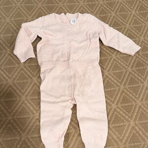 GAP Baby Soft Pink Knit Outfit